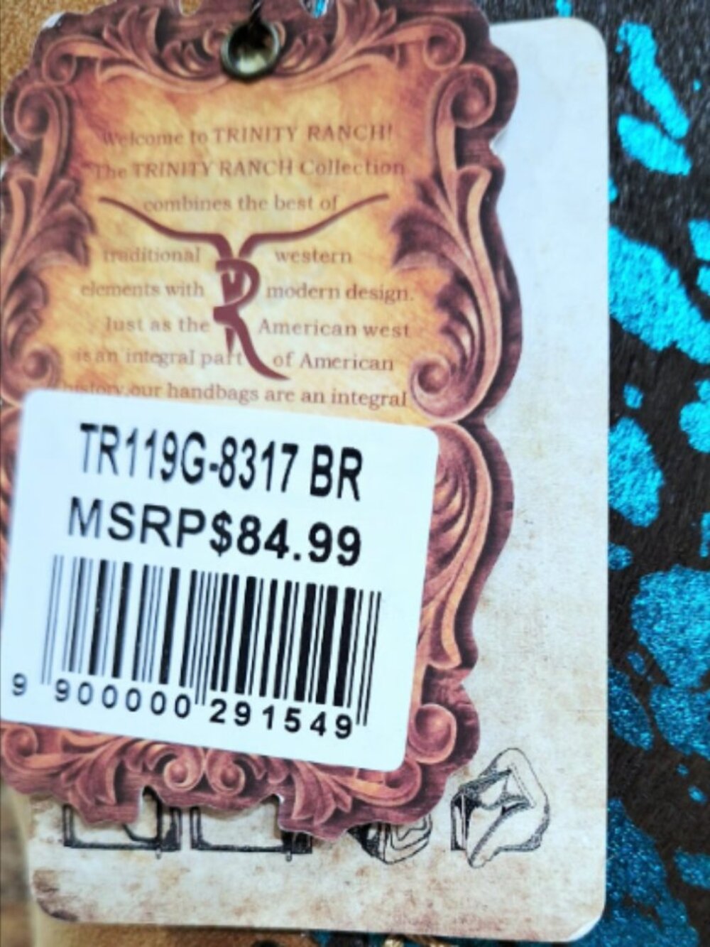Women's Trinity Ranch Montana West Turquoise Khaki Hair On Bag - Picture 3 of 8